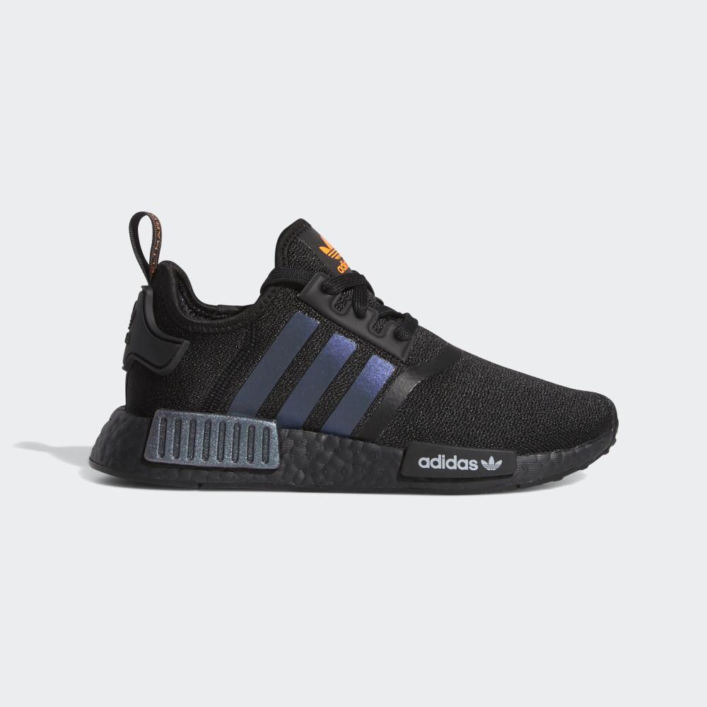 Adidas Boys' NMD_R1 Originals Shoes Black/Orange/White Ireland FV8026